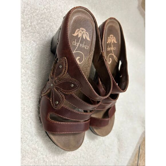 Dansko Nigella brown leather strappy heels size 8 - Picture 4 of 8